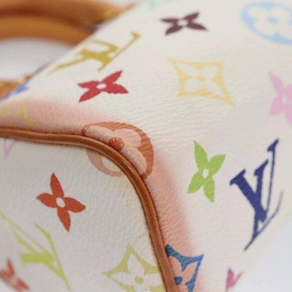 LOUIS VUITTON Monogram Multicolor Mini Speedy Hand Bag White M92645 Auth 101826V - Picture 4 of 16